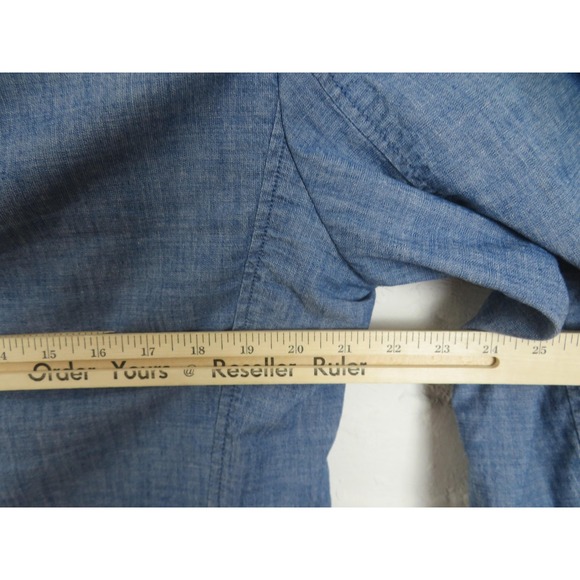 Gap Blazer Mens Large Blue Chambray Office Work Casual Sport Coat 2 Button - Picture 7 of 8